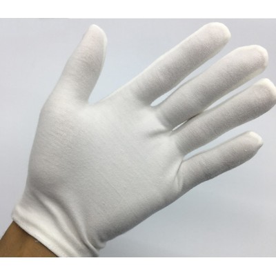 Hot Selling Inspection Bleach Work White Cotton Gloves