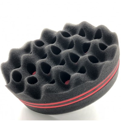 Two sided magic barber hair curl sponge dread lock sponge brush handheld wave hair twist sponge with hole