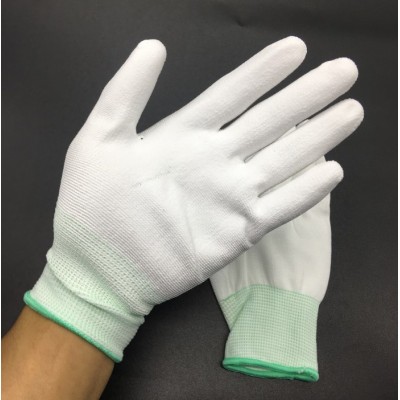 Carbon fiber hand coated gloves 13 needle nylon antistatic hand coated gloves core factory nylon gloves