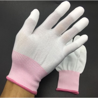 Carbon fiber hand coated gloves  antistatic hand coated gloves core factory nylon gloves